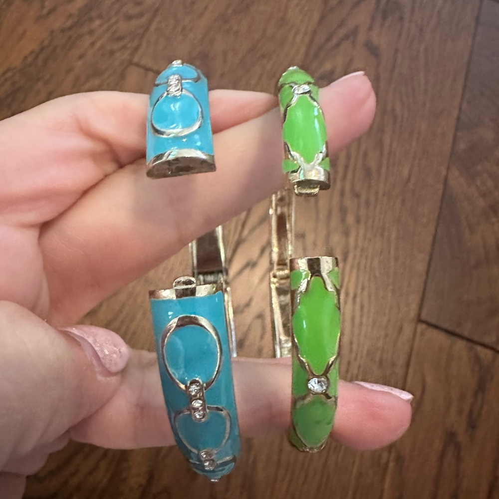 2 Sequin Nyc Hinged Bangle Bracelets - image 6